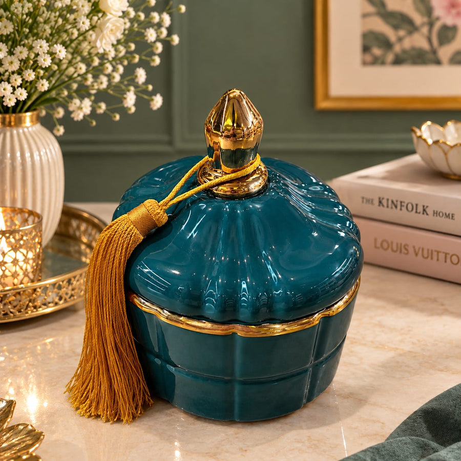 Ceramic Small Seal Pot (teal)