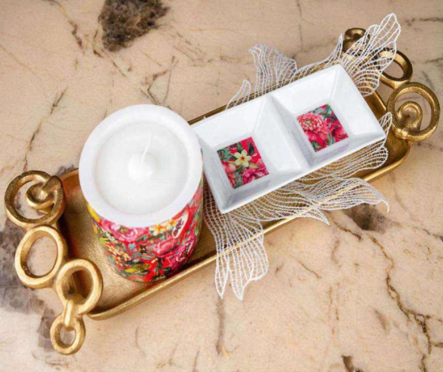 Enchanted Garden Candle & Nut Tray