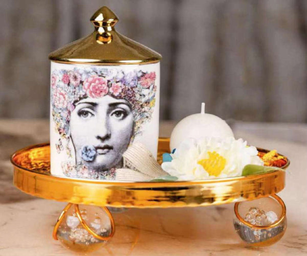 Flora Muse Jar Gold Tray