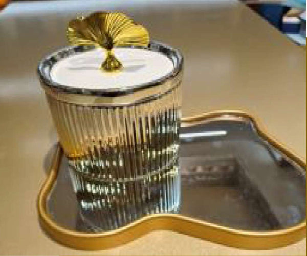 Ginkgo Metallic Jar Mirror Tray
