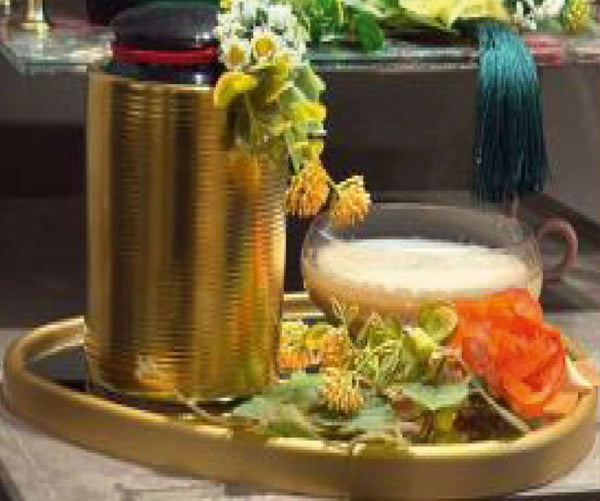 Gold Jar & Aroma Candle Tray