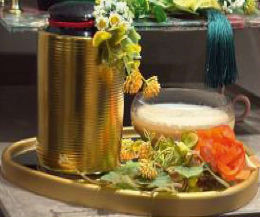 Gold Jar & Aroma Candle Tray