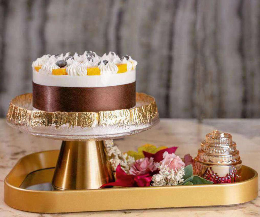 Golden Cake Stand Gift Tray