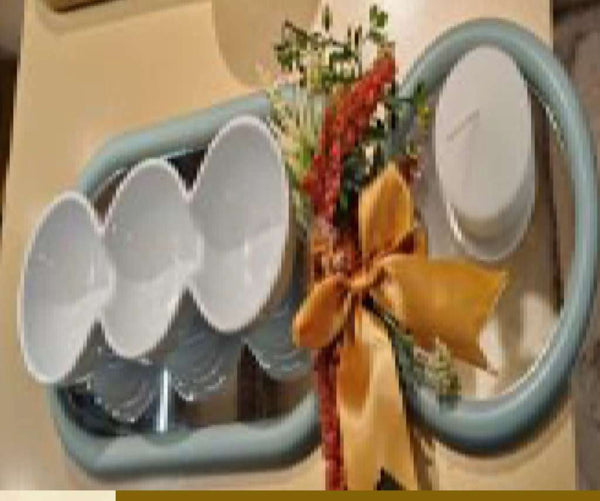 Nut Bowl & Candle Mirror Tray