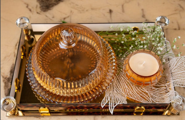 Butter Glass & Candle Tray