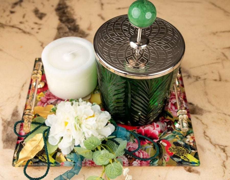 Emerald Glass Box Platter