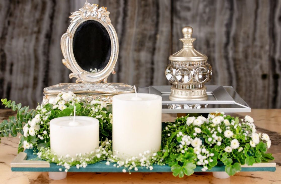 Silver Mirror Sindoor Platter