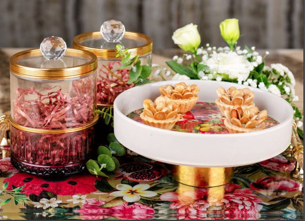 Golden Jar Duo Glass Tray