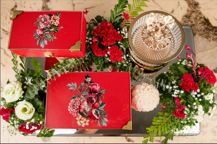 Scarlet Box & Crystal Platter