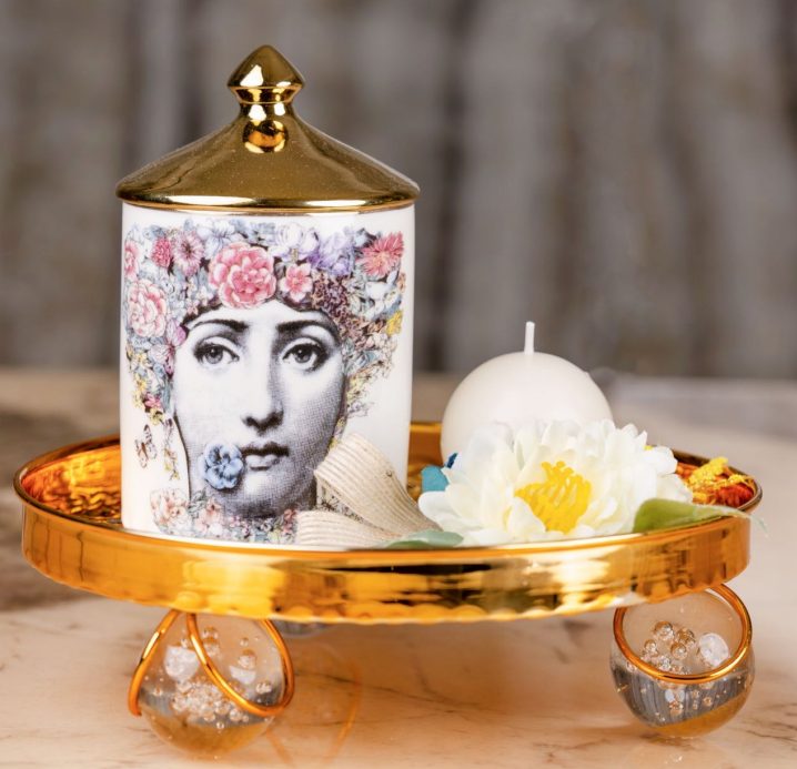 Golden Jar Round Tray