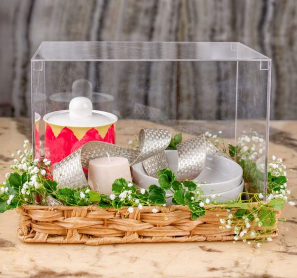 Printed Jar Candle Basket, Boxed