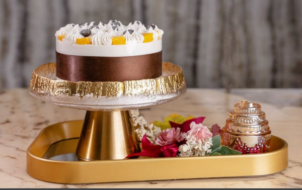 Petite Cake Stand Mirror Tray