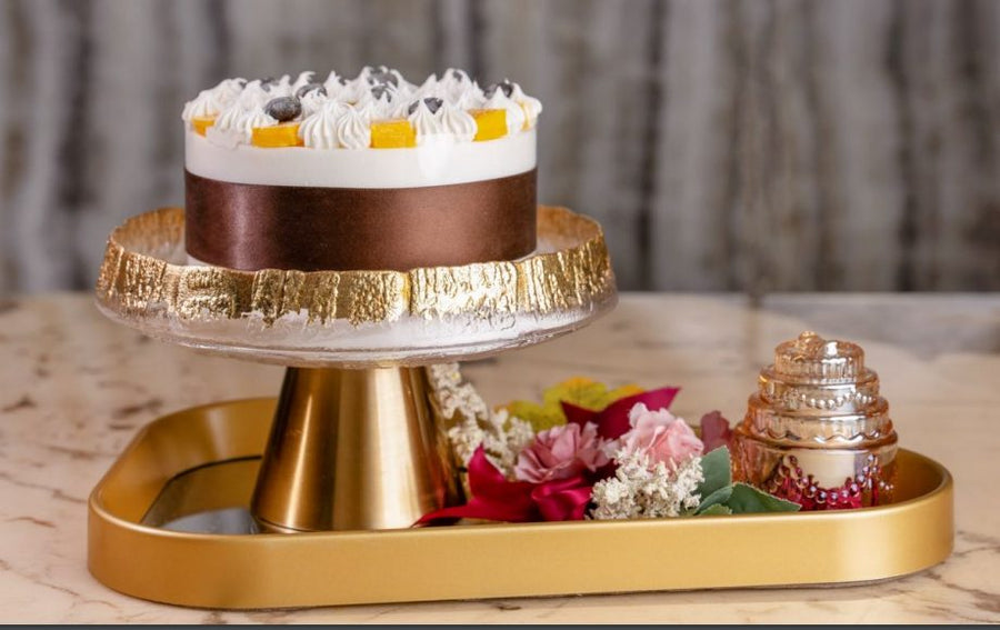 Petite Cake Stand Mirror Tray