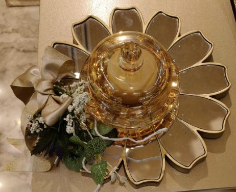 Dish Bowl Golden Mirror Tray